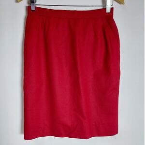 Vintage EVAN-PICONE 100% Worsted Wool Skirt Red Solid Lined Women Size 10